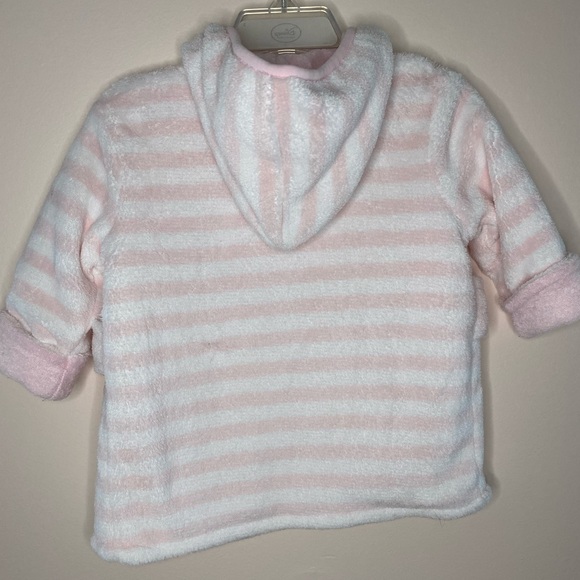 Disney Baby Winnie the Pooh bath robe with pink and white strips size 0-9 months - Picture 2 of 4